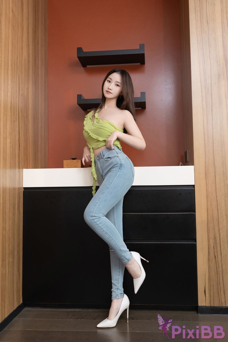 No watermark for in app purchases apricot Yada XIUREN model jeans PixiBB.COM 005