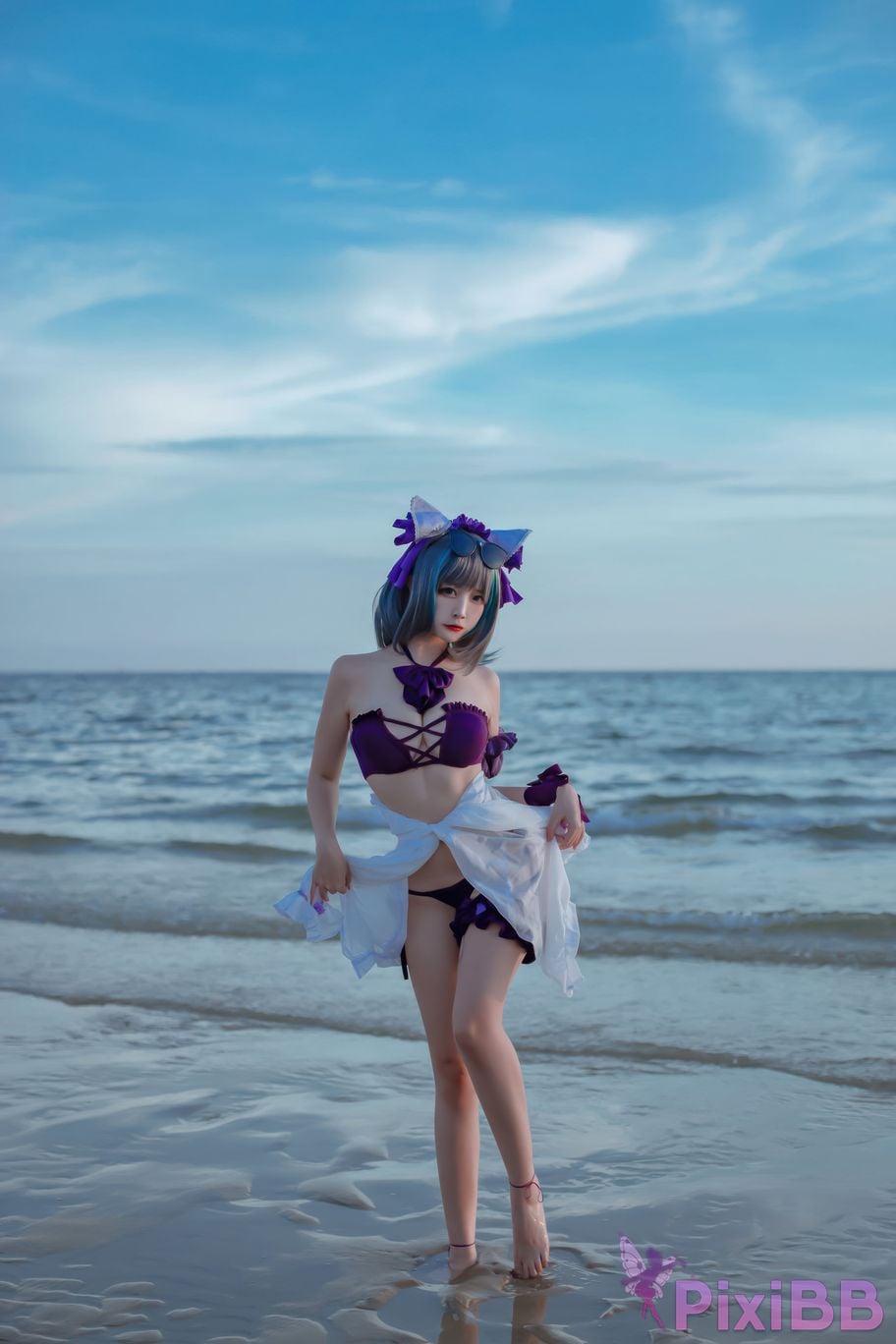 Cosplayer Second Assistant Nisa azur lane cheshire swimsuit PixiBB.COM 002