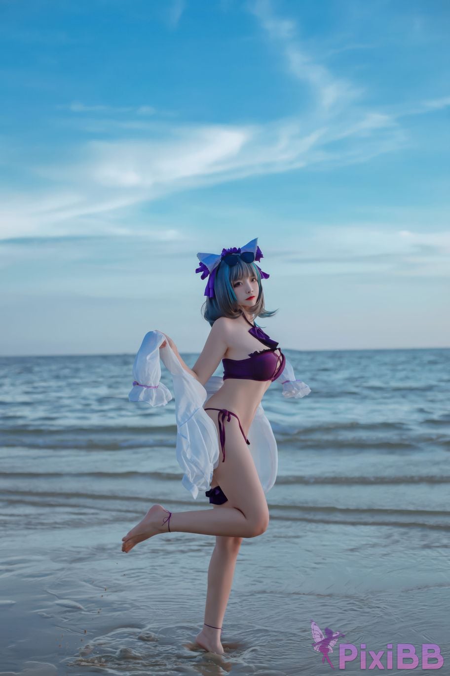Cosplayer Second Assistant Nisa azur lane cheshire swimsuit PixiBB.COM 003