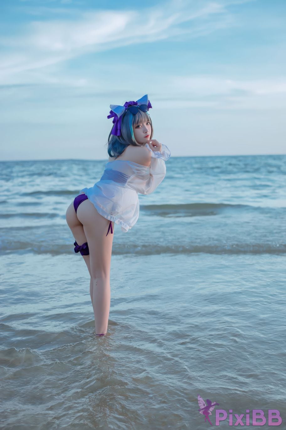 Cosplayer Second Assistant Nisa azur lane cheshire swimsuit PixiBB.COM 005