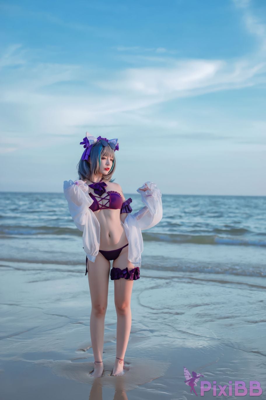 Cosplayer Second Assistant Nisa azur lane cheshire swimsuit PixiBB.COM 009