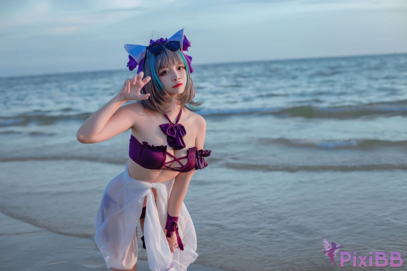 Cosplayer Second Assistant Nisa azur lane cheshire swimsuit PixiBB.COM 013