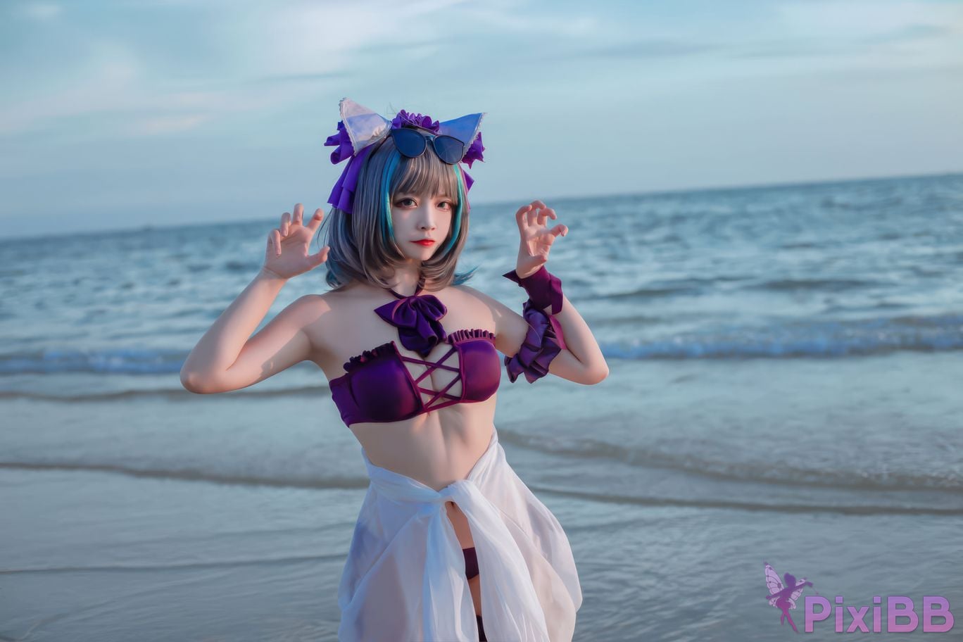 Cosplayer Second Assistant Nisa azur lane cheshire swimsuit PixiBB.COM 014