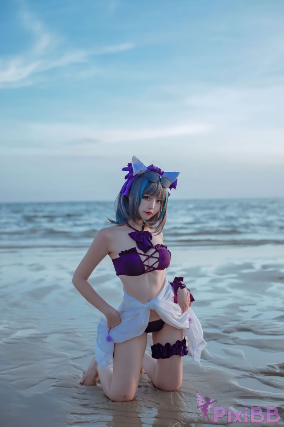 Cosplayer Second Assistant Nisa azur lane cheshire swimsuit PixiBB.COM 020