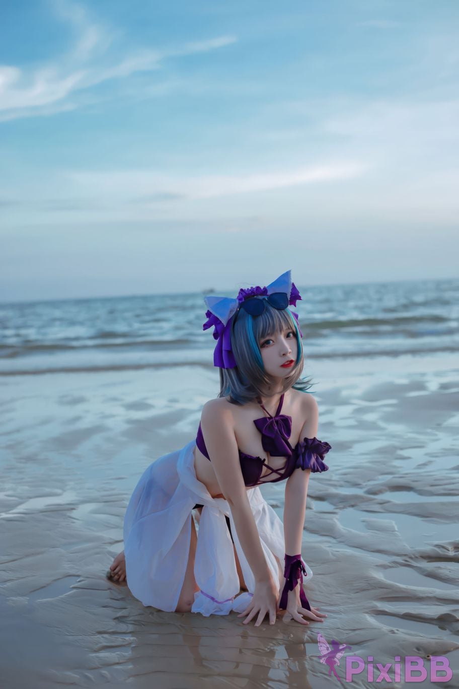 Cosplayer Second Assistant Nisa azur lane cheshire swimsuit PixiBB.COM 022