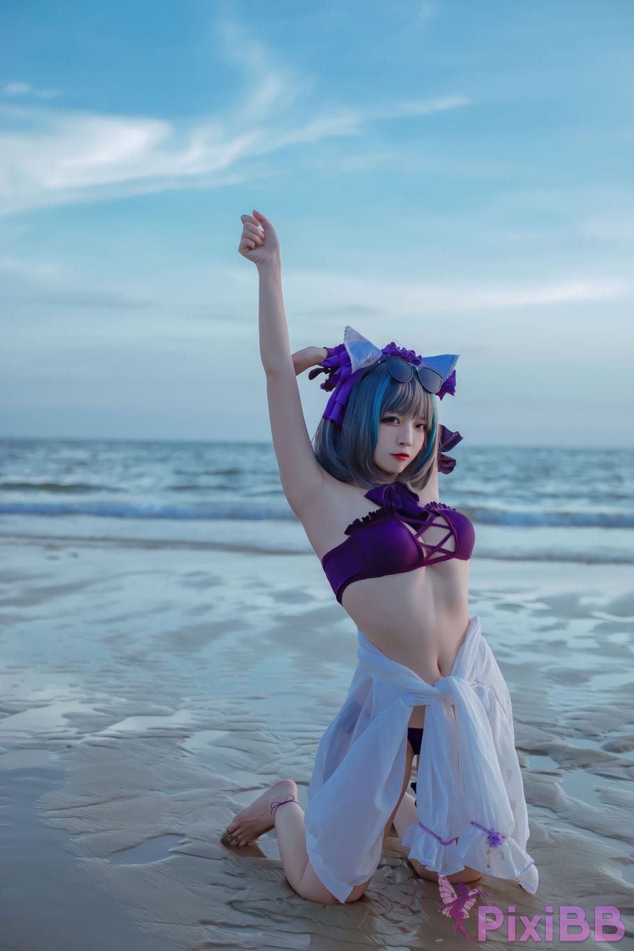 Cosplayer Second Assistant Nisa azur lane cheshire swimsuit PixiBB.COM 024
