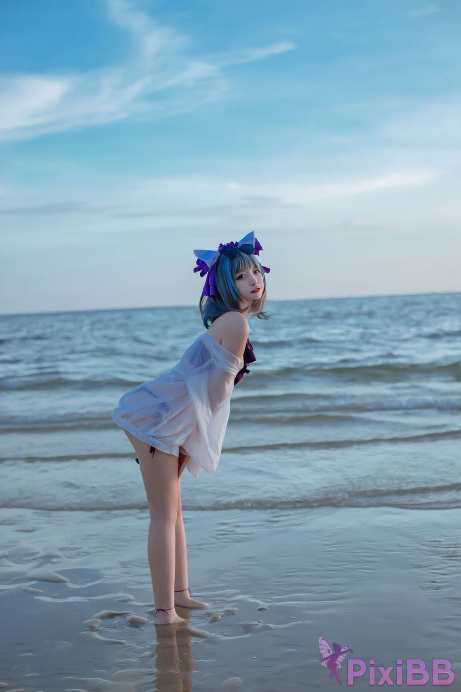 Cosplayer Second Assistant Nisa azur lane cheshire swimsuit PixiBB.COM 026