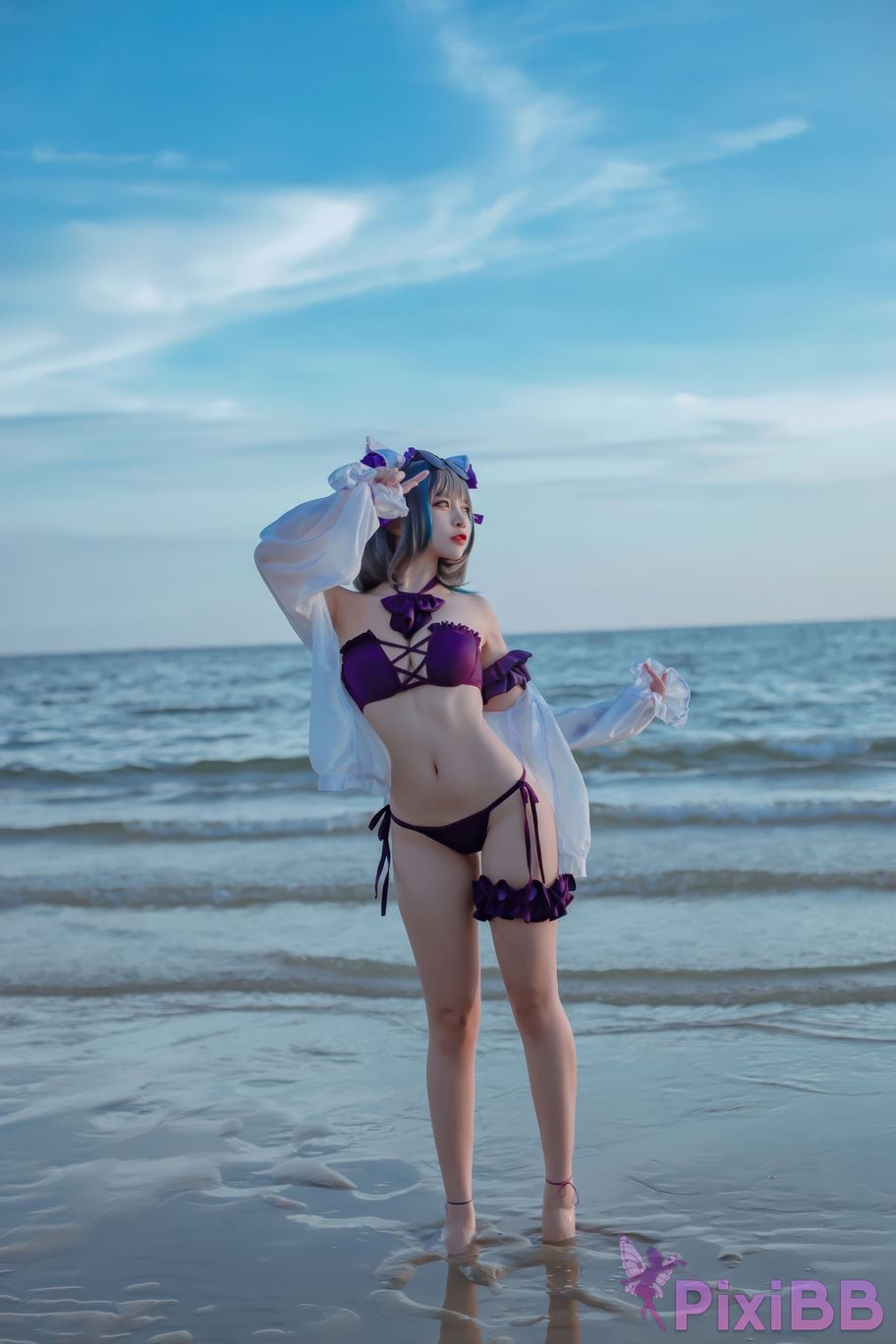 Cosplayer Second Assistant Nisa azur lane cheshire swimsuit PixiBB.COM 027