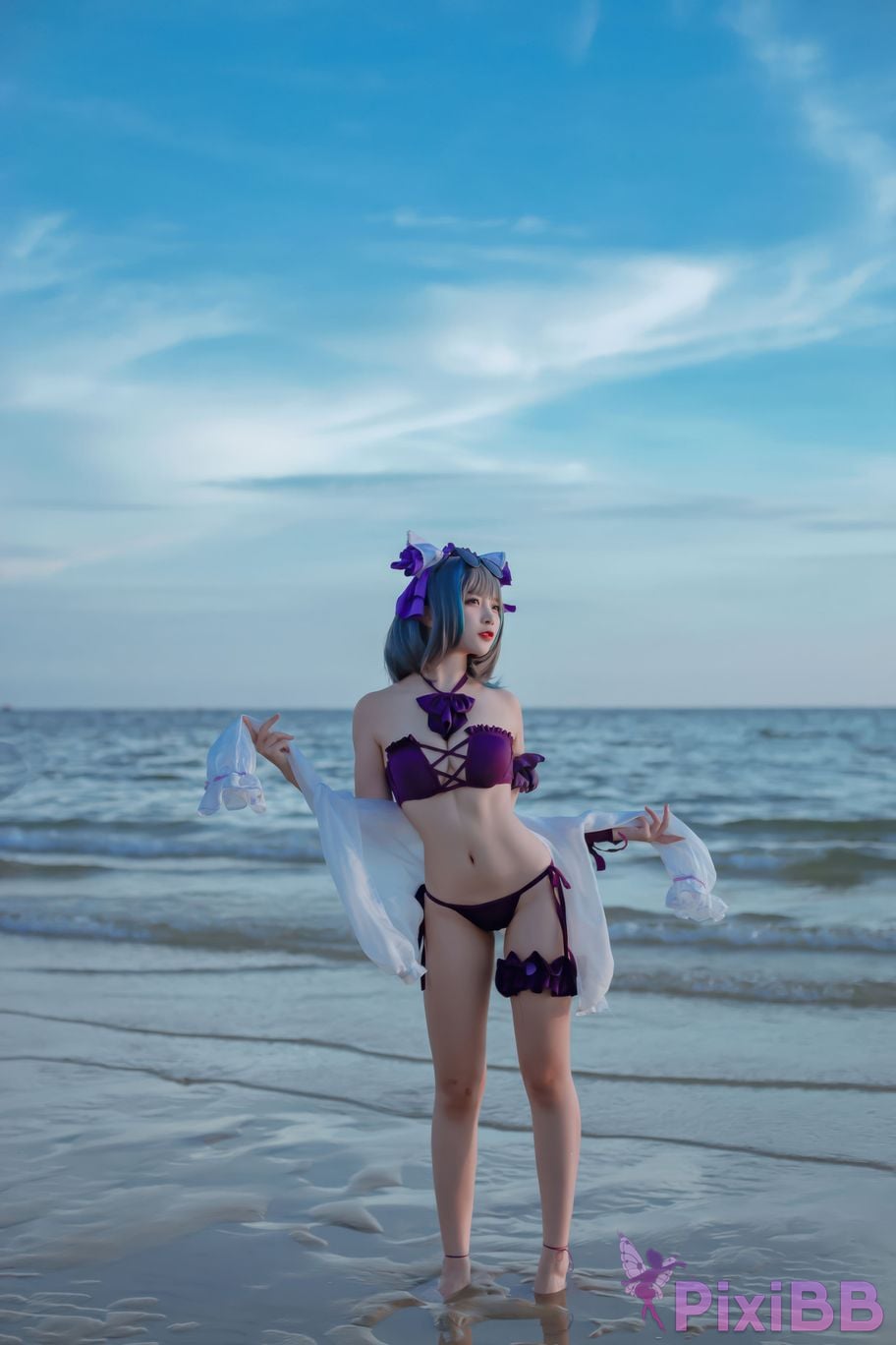 Cosplayer Second Assistant Nisa azur lane cheshire swimsuit PixiBB.COM 029