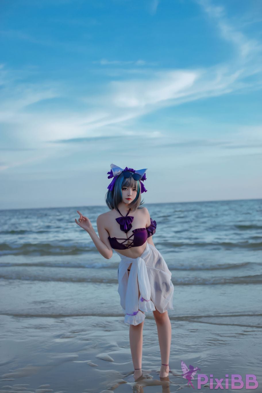 Cosplayer Second Assistant Nisa azur lane cheshire swimsuit PixiBB.COM 030