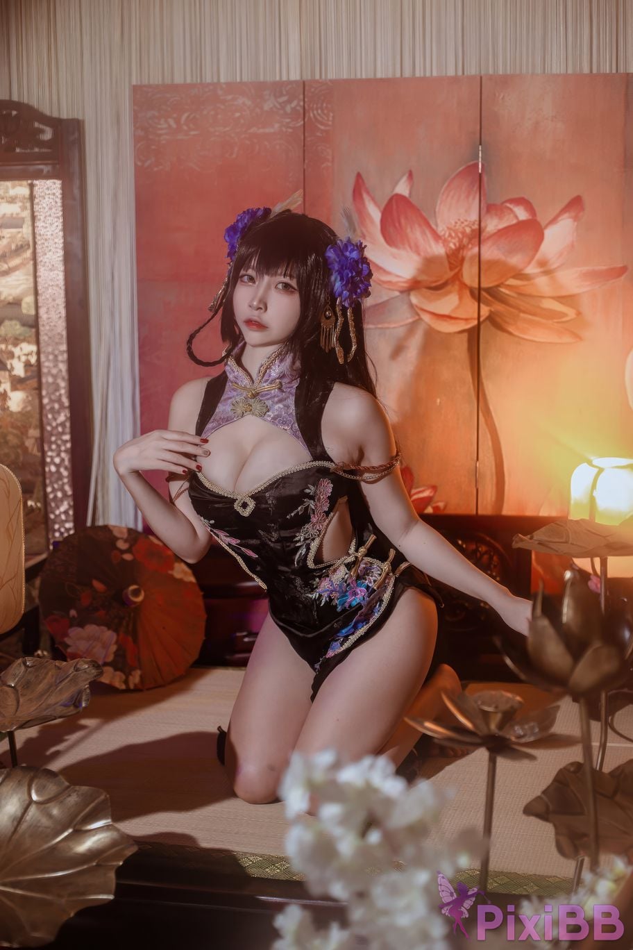 Cosplayer Second Assistant Nisa azur lane Hiei sturgeon cheongsam PixiBB.COM 007
