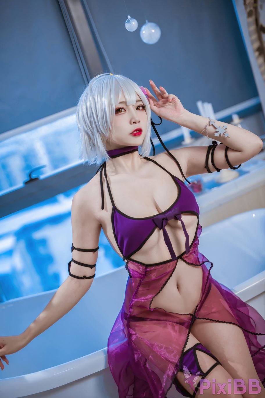 Cosplayer Second Assistant Nisa FATE black swimwear PixiBB.COM 004