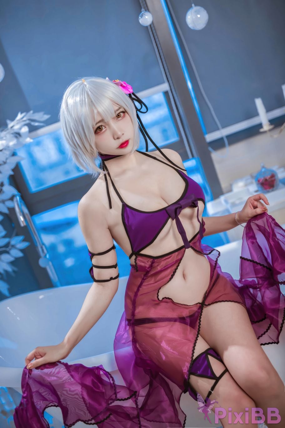 Cosplayer Second Assistant Nisa FATE black swimwear PixiBB.COM 012