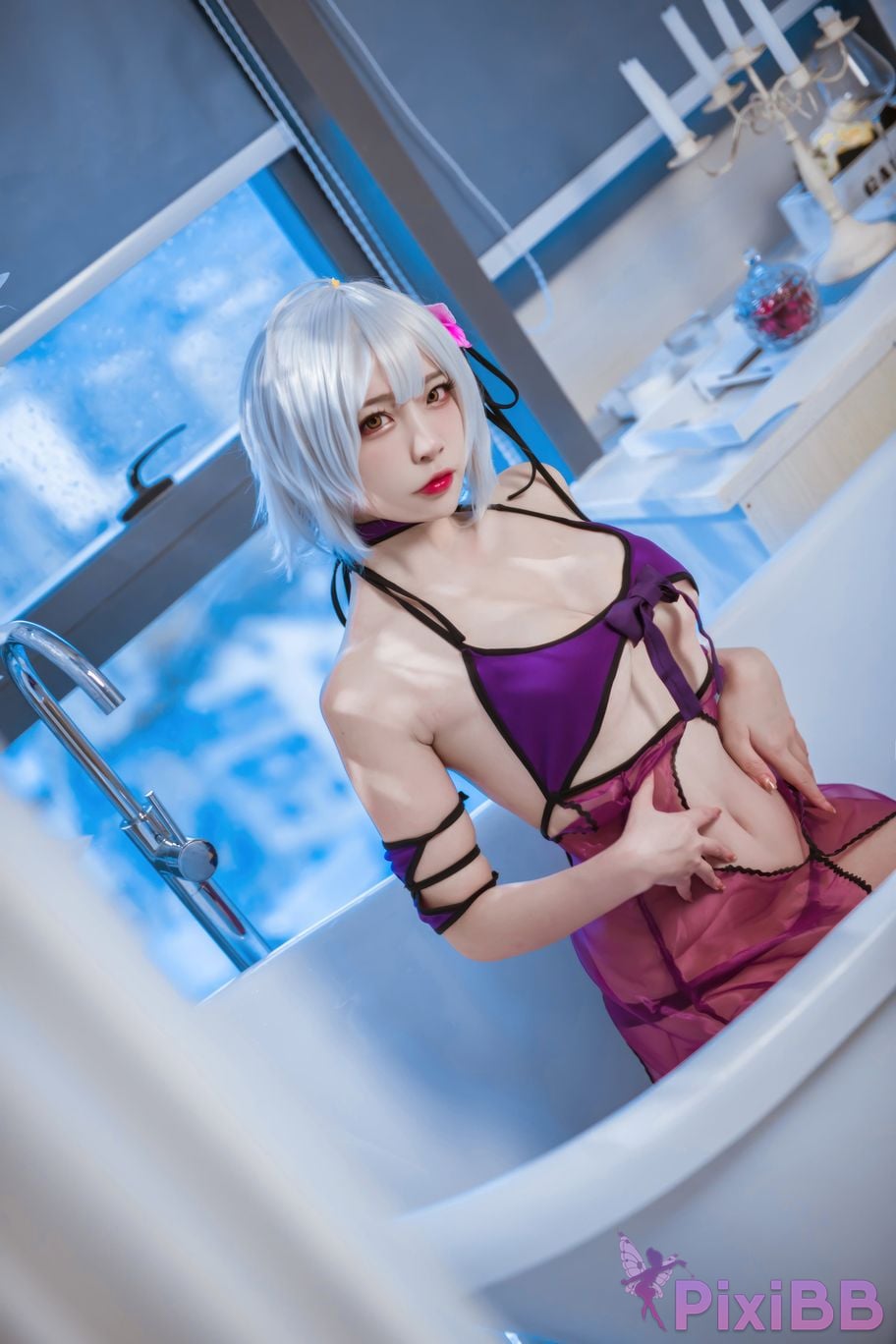 Cosplayer Second Assistant Nisa FATE black swimwear PixiBB.COM 014