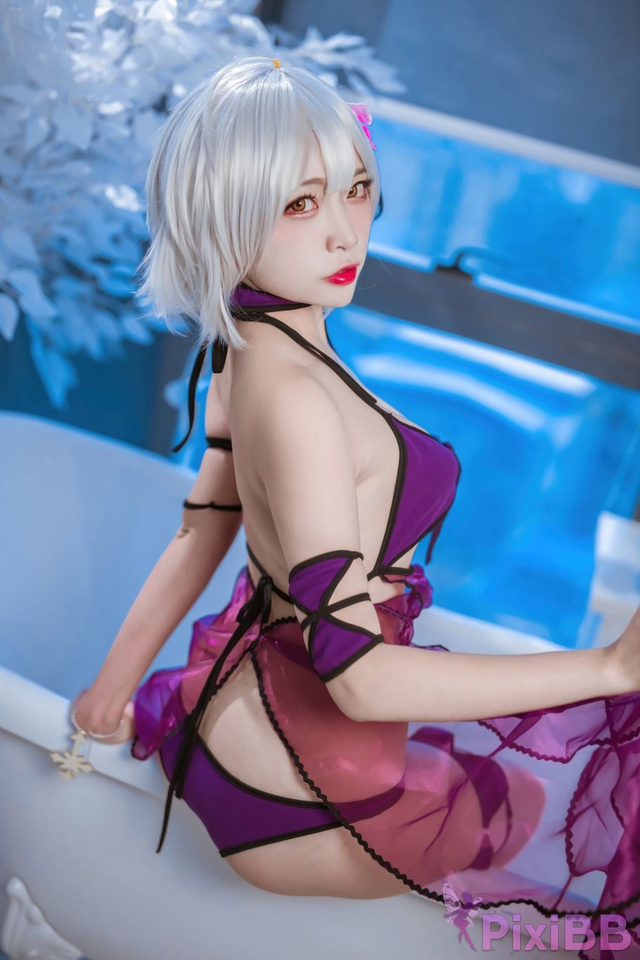 Cosplayer Second Assistant Nisa FATE black swimwear PixiBB.COM 018