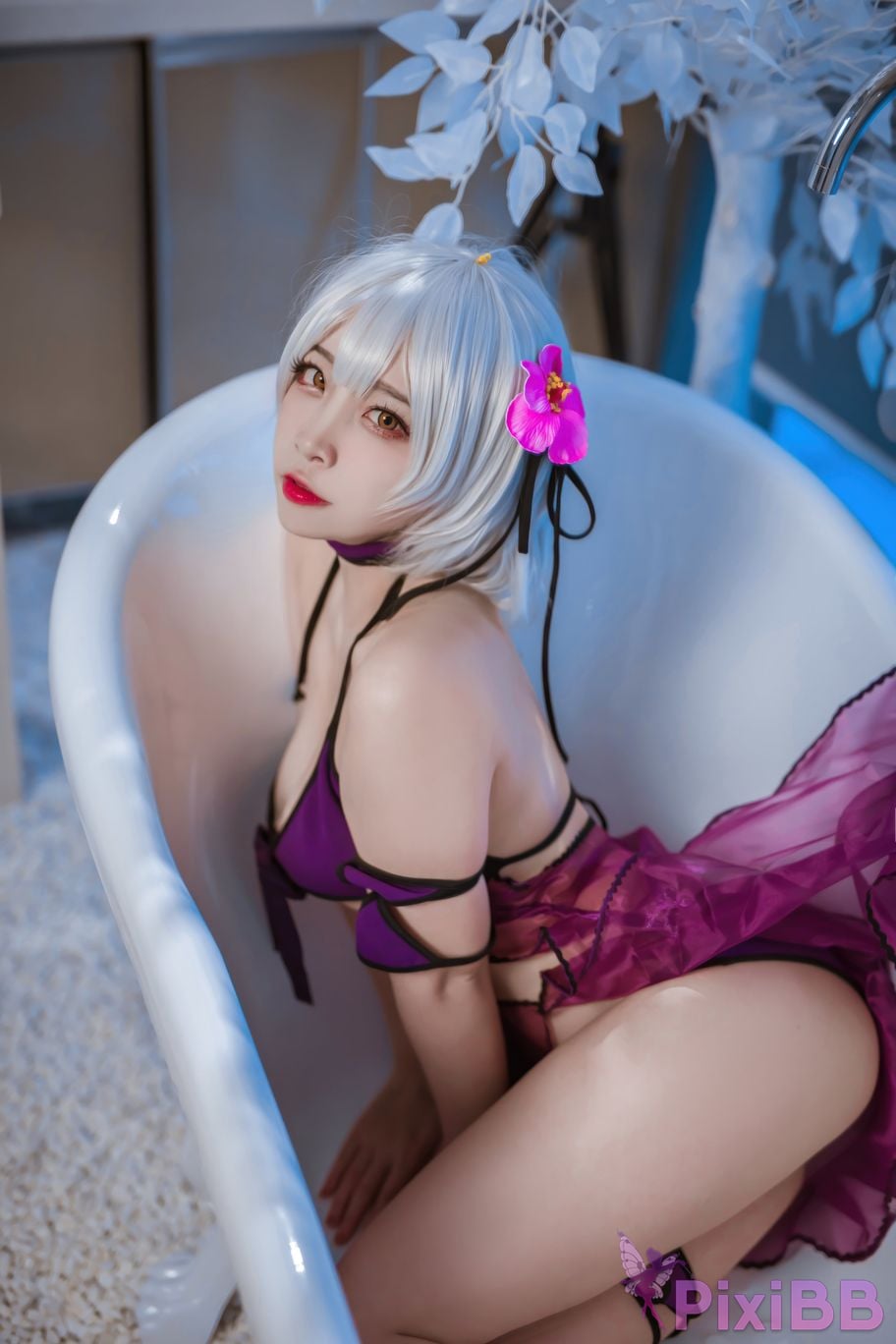 Cosplayer Second Assistant Nisa FATE black swimwear PixiBB.COM 021