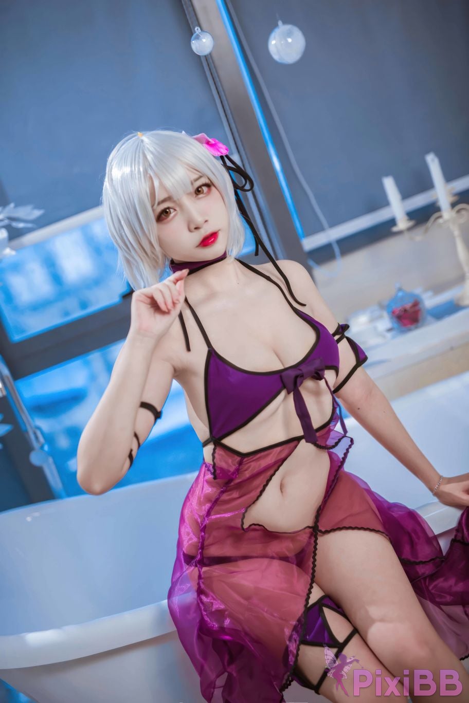 Cosplayer Second Assistant Nisa FATE black swimwear PixiBB.COM 036