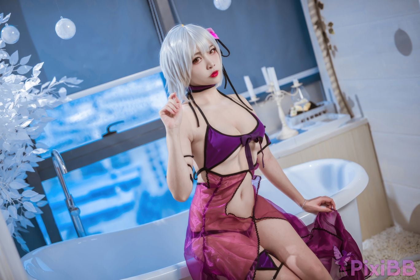 Cosplayer Second Assistant Nisa FATE black swimwear PixiBB.COM 037