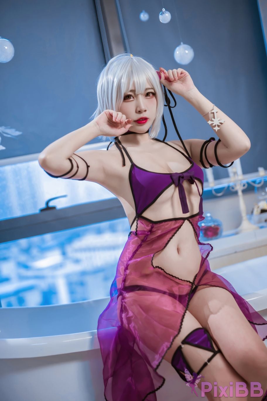 Cosplayer Second Assistant Nisa FATE black swimwear PixiBB.COM 040