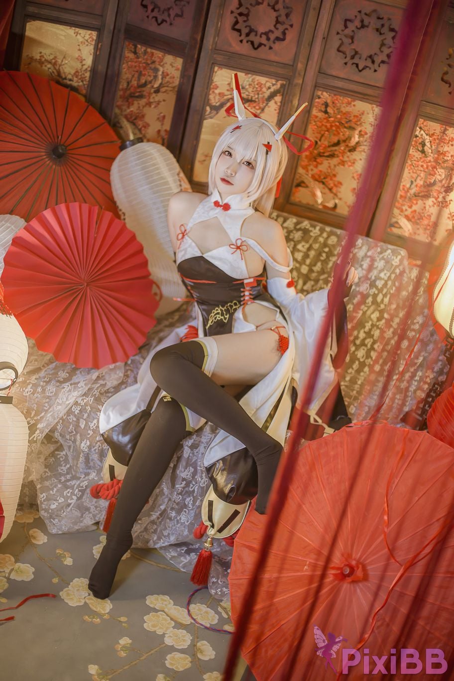 Cosplayer Second Assistant Nisa azur lane Ayanami New Year Cheongsam PixiBB.COM 002