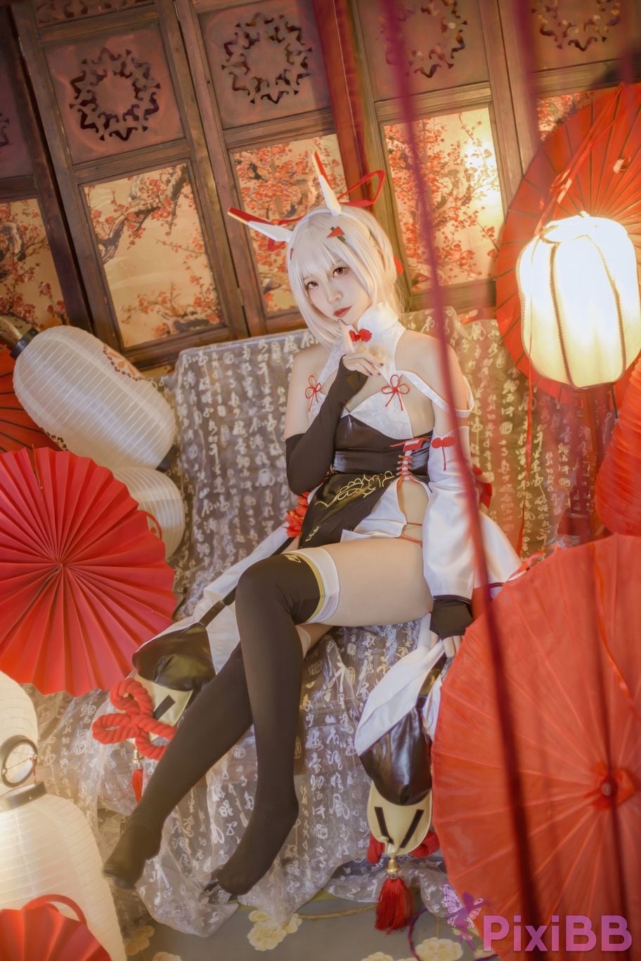 Cosplayer Second Assistant Nisa azur lane Ayanami New Year Cheongsam PixiBB.COM 003
