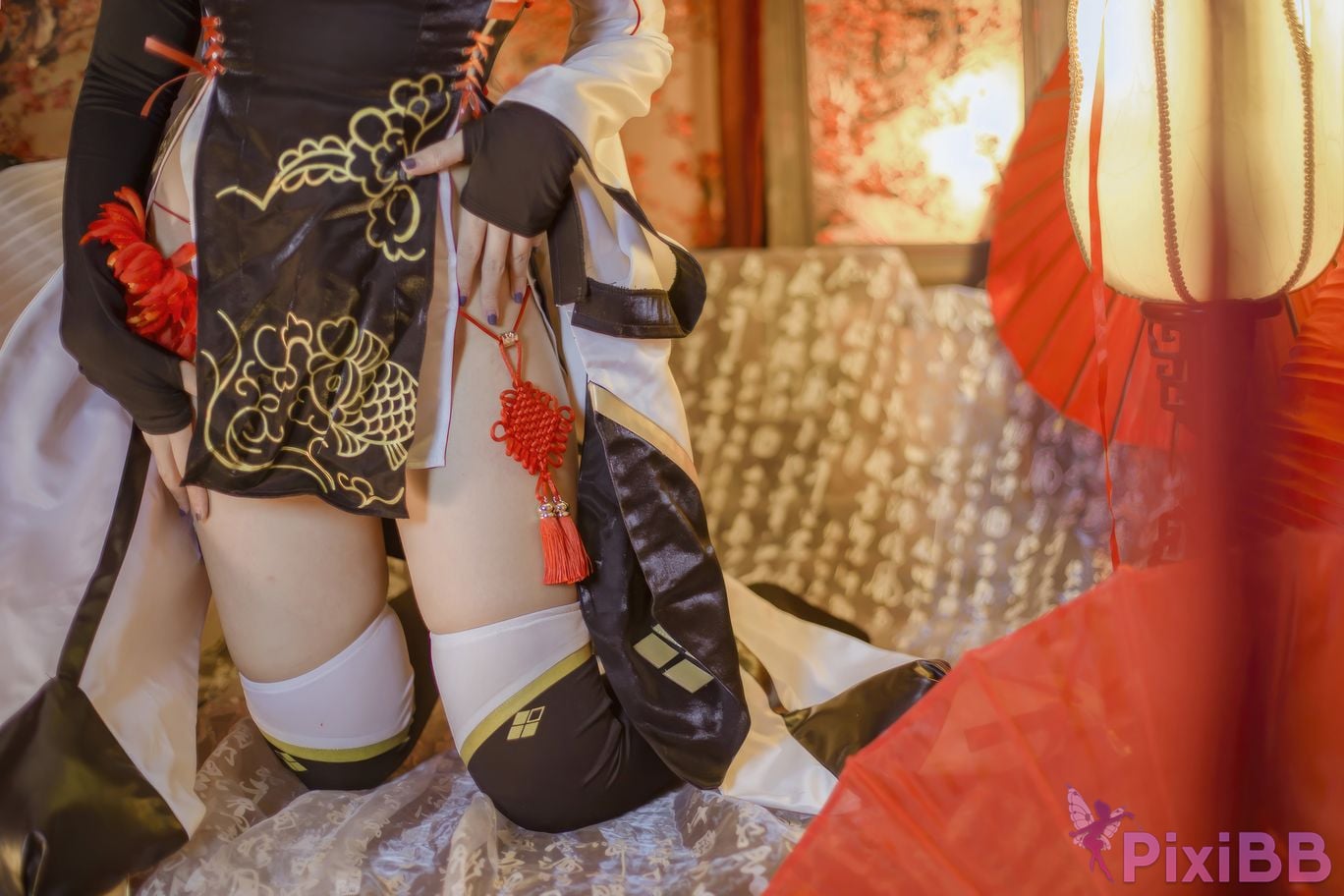 Cosplayer Second Assistant Nisa azur lane Ayanami New Year Cheongsam PixiBB.COM 006