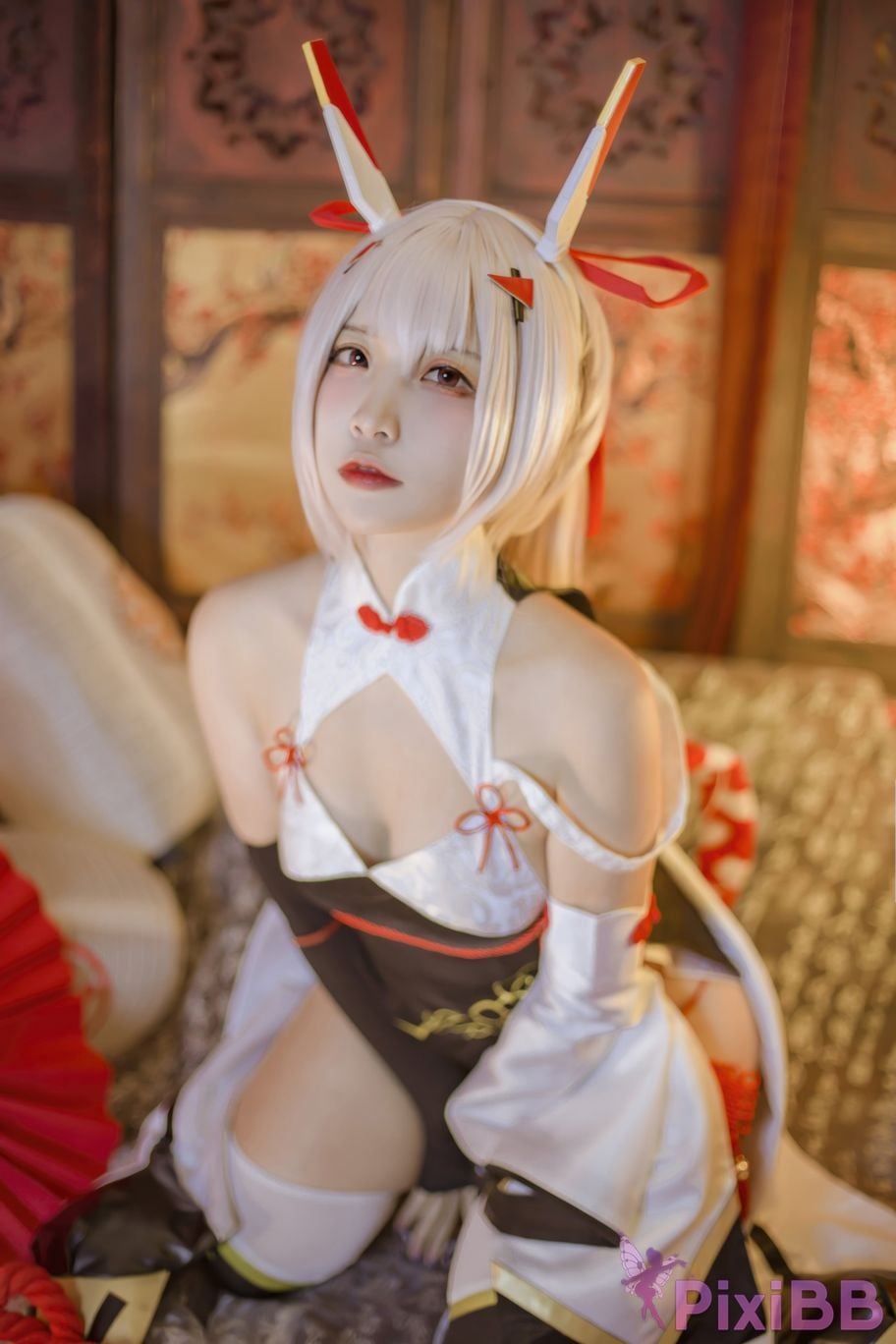 Cosplayer Second Assistant Nisa azur lane Ayanami New Year Cheongsam PixiBB.COM 007