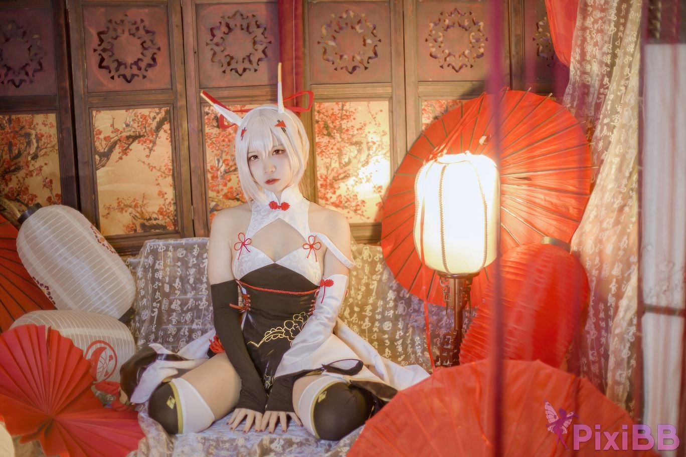 Cosplayer Second Assistant Nisa azur lane Ayanami New Year Cheongsam PixiBB.COM 008