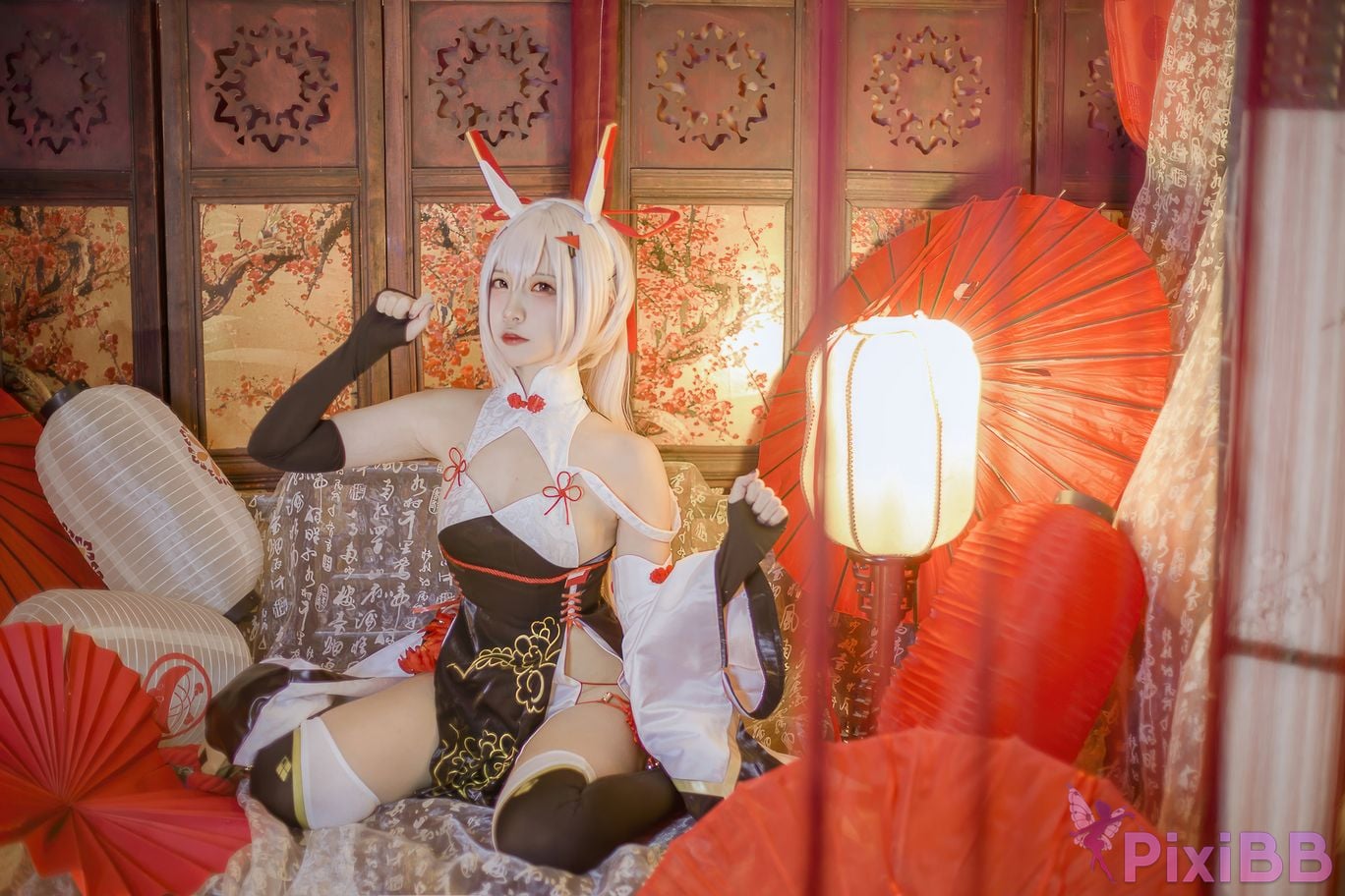 Cosplayer Second Assistant Nisa azur lane Ayanami New Year Cheongsam PixiBB.COM 009