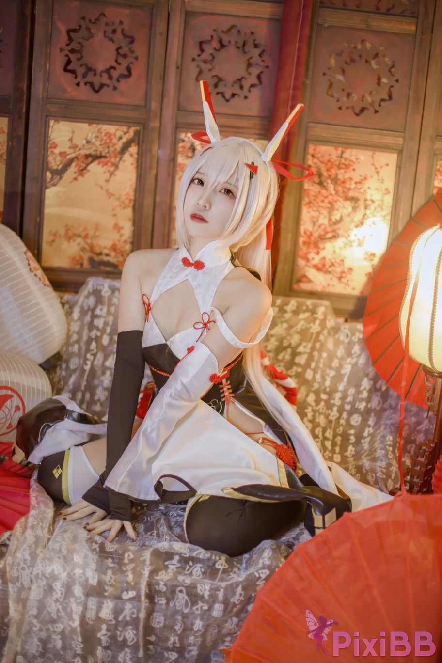 Cosplayer Second Assistant Nisa azur lane Ayanami New Year Cheongsam PixiBB.COM 010