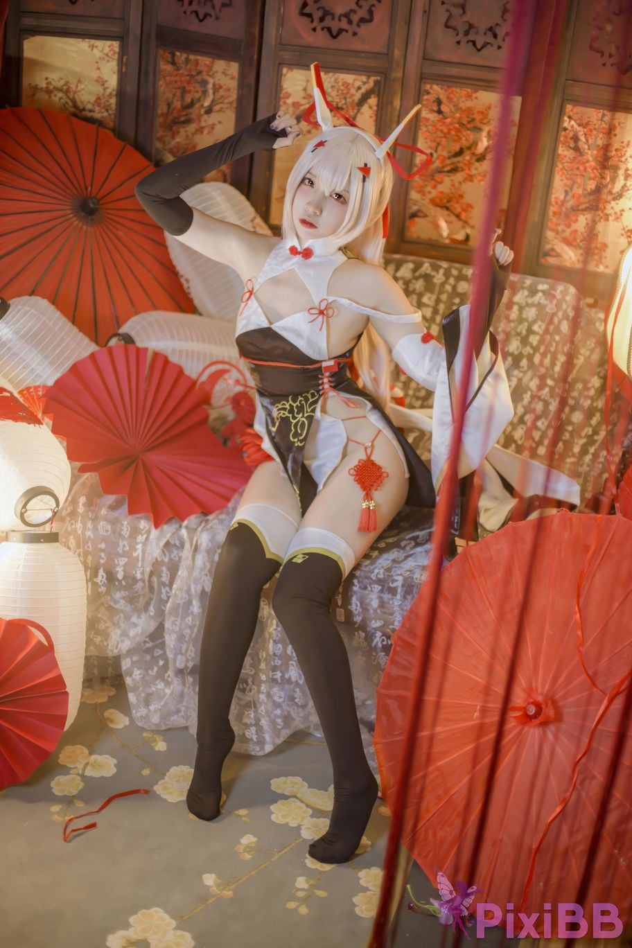 Cosplayer Second Assistant Nisa azur lane Ayanami New Year Cheongsam PixiBB.COM 017