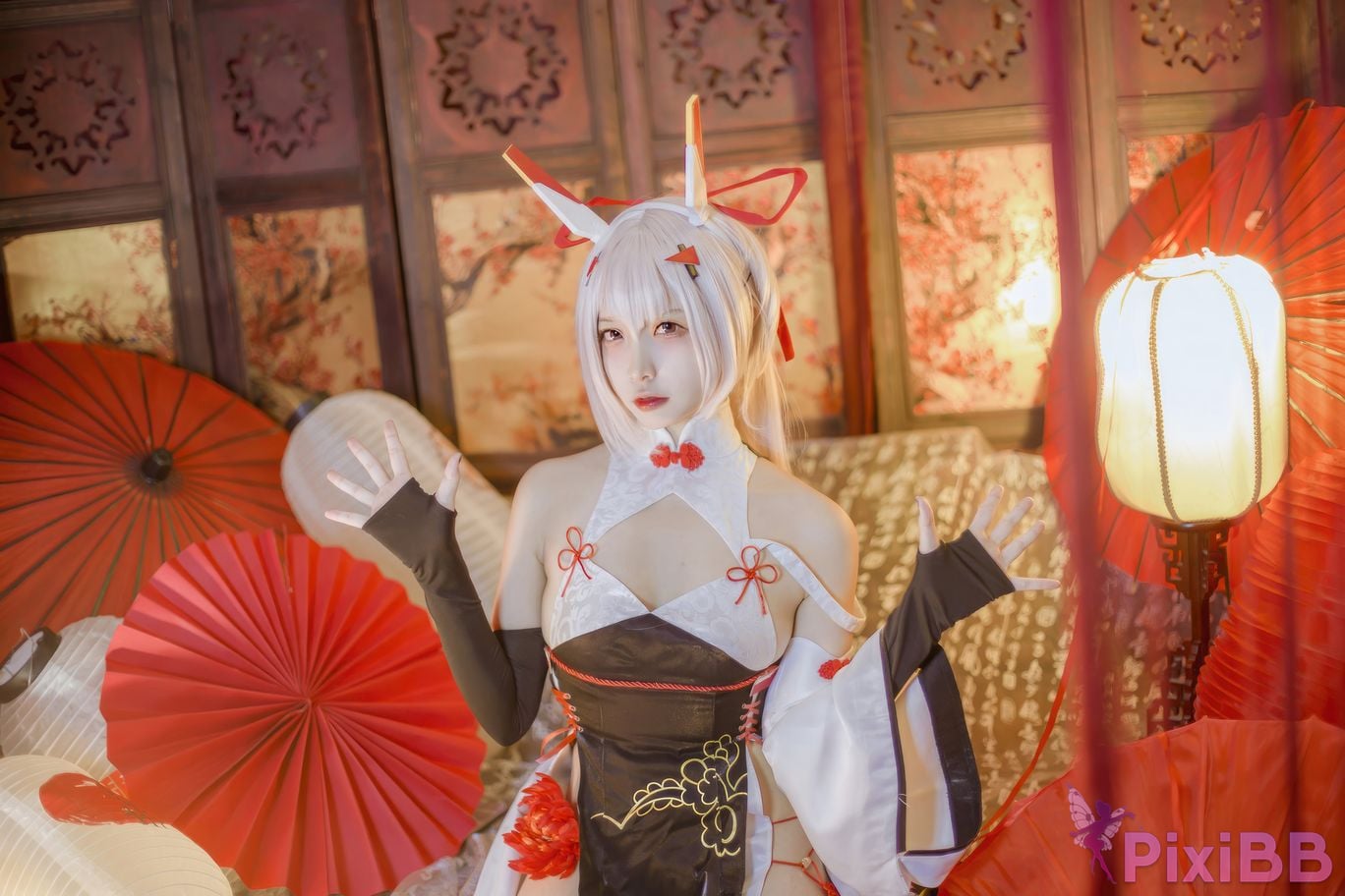 Cosplayer Second Assistant Nisa azur lane Ayanami New Year Cheongsam PixiBB.COM 022