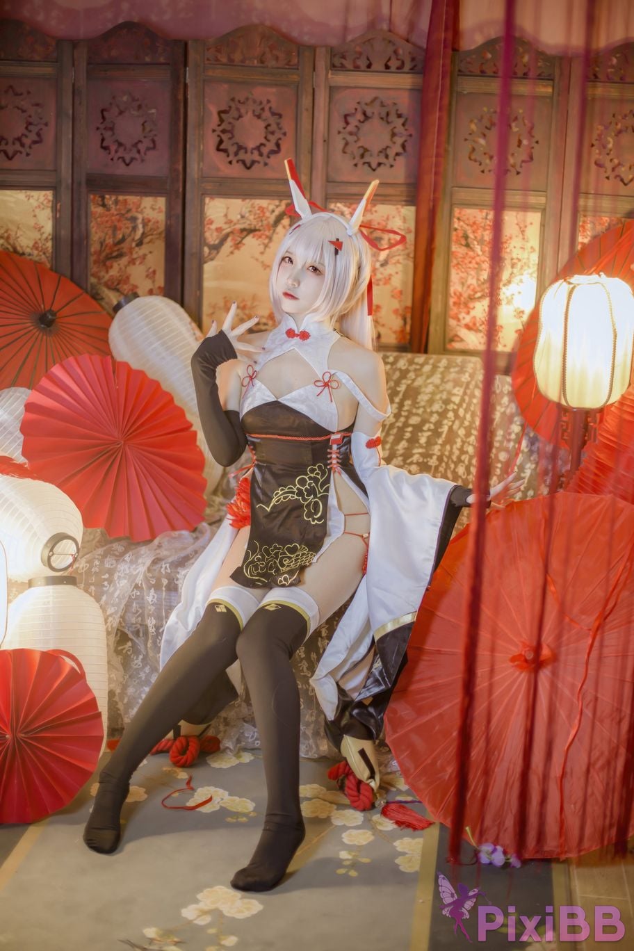Cosplayer Second Assistant Nisa azur lane Ayanami New Year Cheongsam PixiBB.COM 023