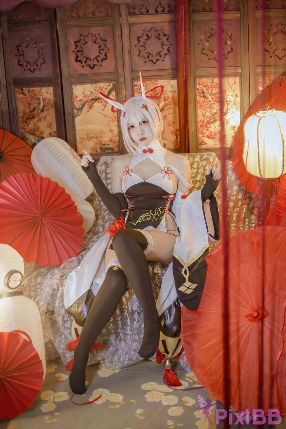 Cosplayer Second Assistant Nisa azur lane Ayanami New Year Cheongsam PixiBB.COM 024