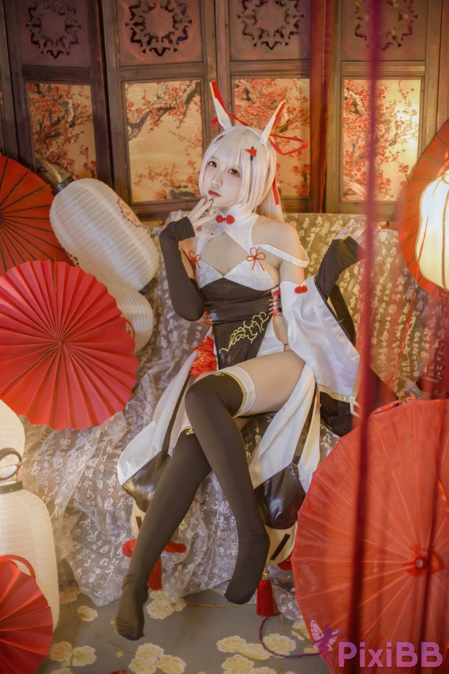 Cosplayer Second Assistant Nisa azur lane Ayanami New Year Cheongsam PixiBB.COM 027
