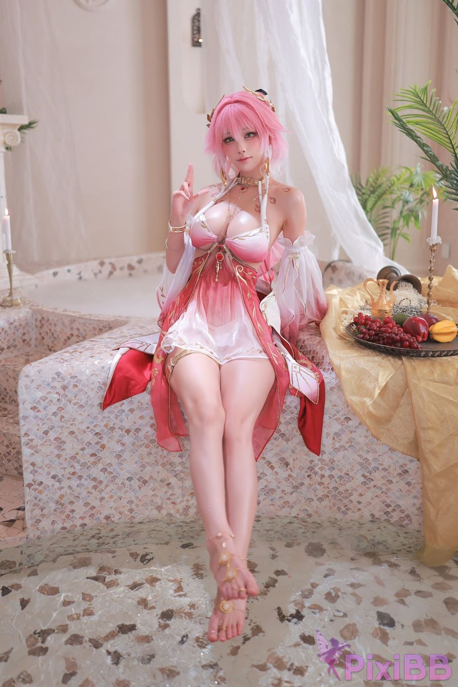 Cosplayer shuimiao Aqua Ming Chao long break swimsuit PixiBB.COM 007