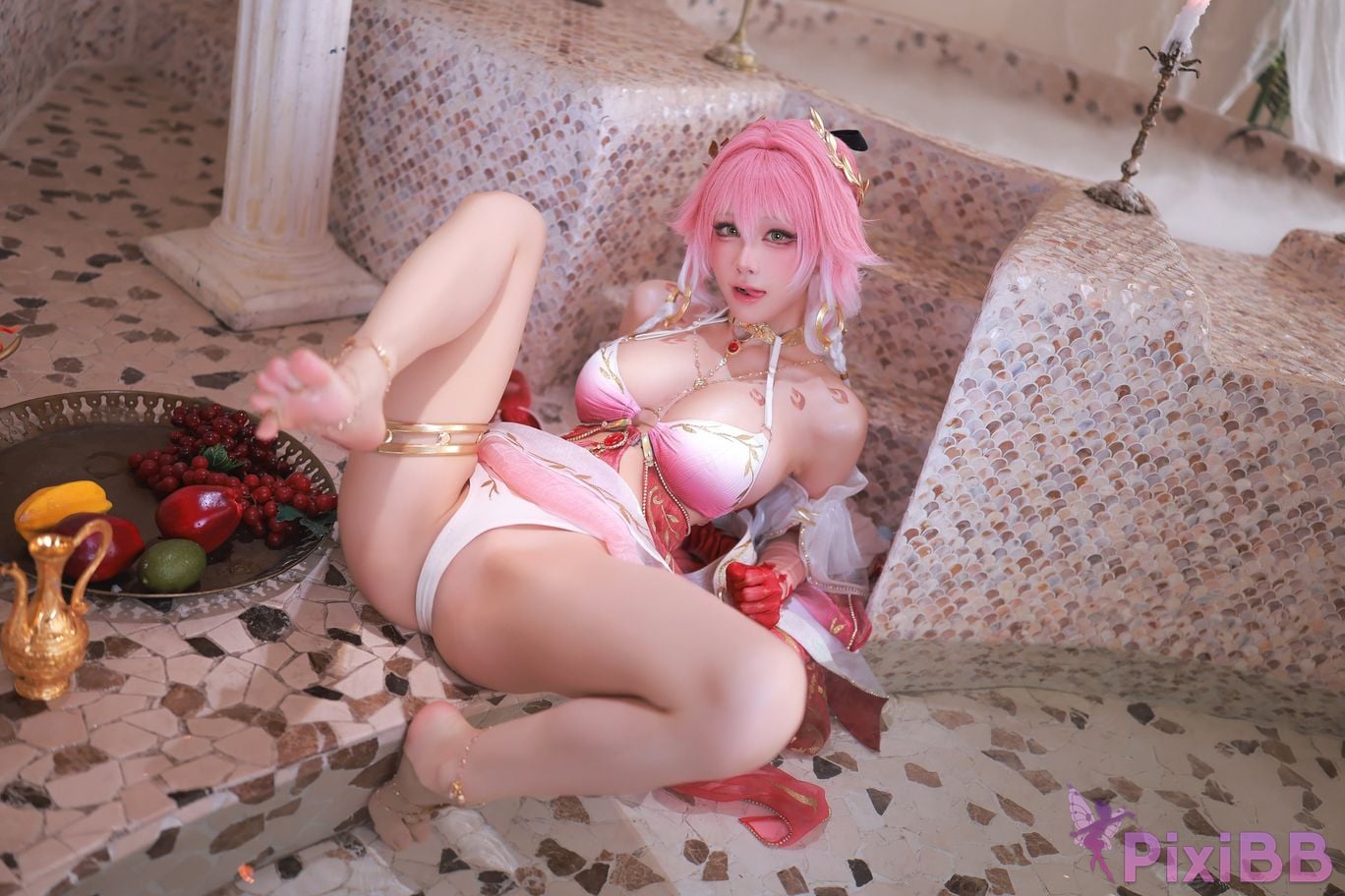 Cosplayer shuimiao Aqua Ming Chao long break swimsuit PixiBB.COM 025