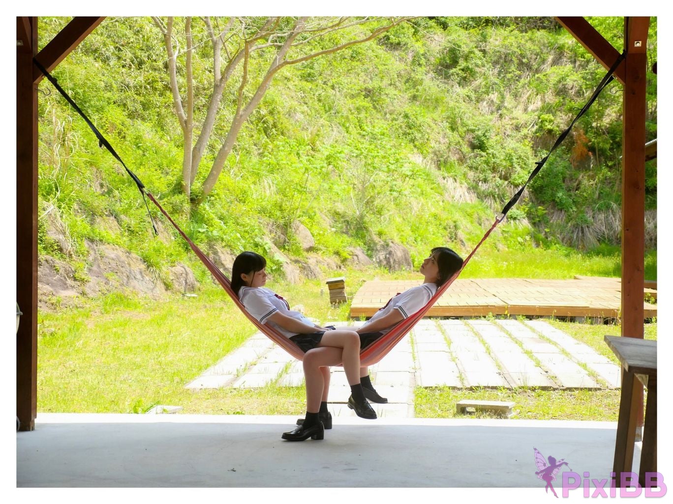 Japanese Idol Kanon Urara Monami Suzu In A World Of Beautiful Pale Blue water lily the PixiBB.COM 015