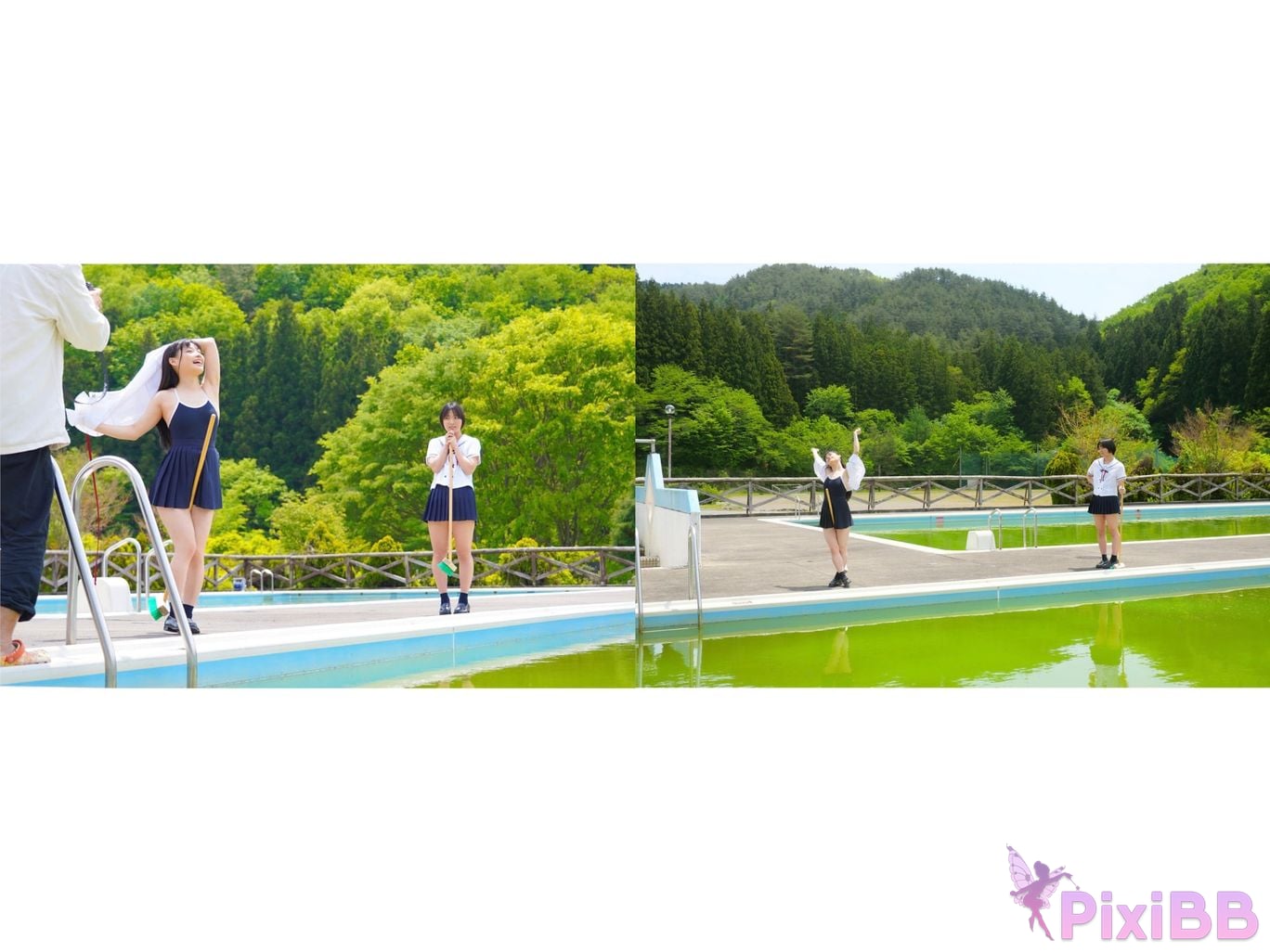 Japanese Idol Kanon Urara Monami Suzu In A World Of Beautiful Pale Blue water lily the PixiBB.COM 021