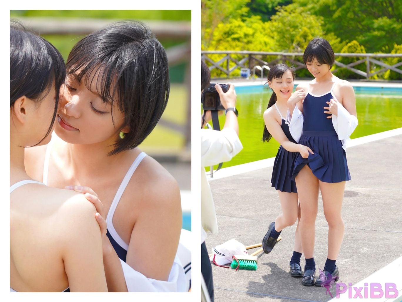 Japanese Idol Kanon Urara Monami Suzu In A World Of Beautiful Pale Blue water lily the PixiBB.COM 024