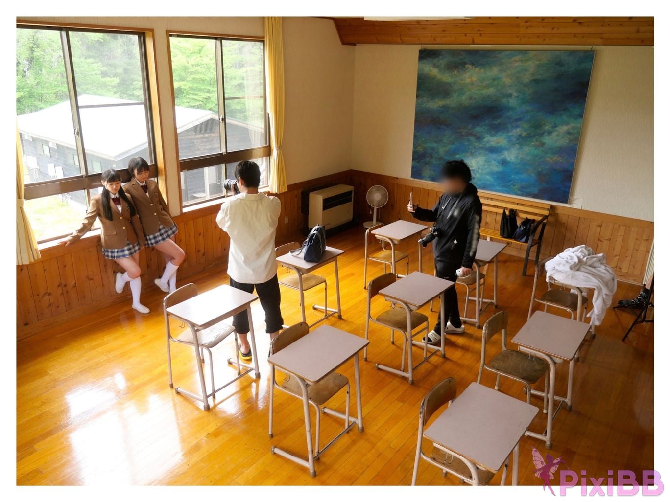 Japanese Idol Kanon Urara Monami Suzu In A World Of Beautiful Pale Blue water lily the PixiBB.COM 038