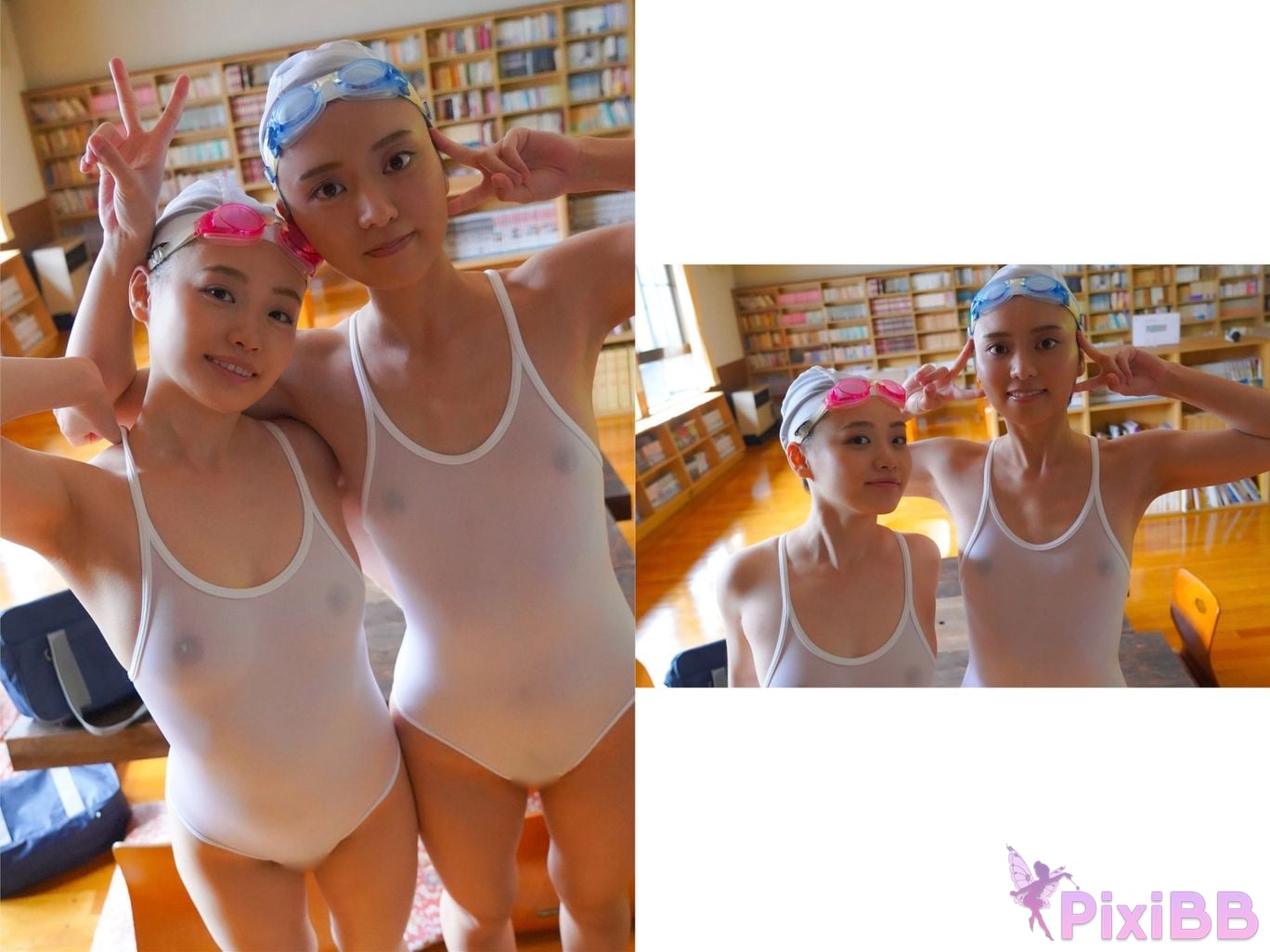 Japanese Idol Kanon Urara Monami Suzu In A World Of Beautiful Pale Blue water lily the PixiBB.COM 063