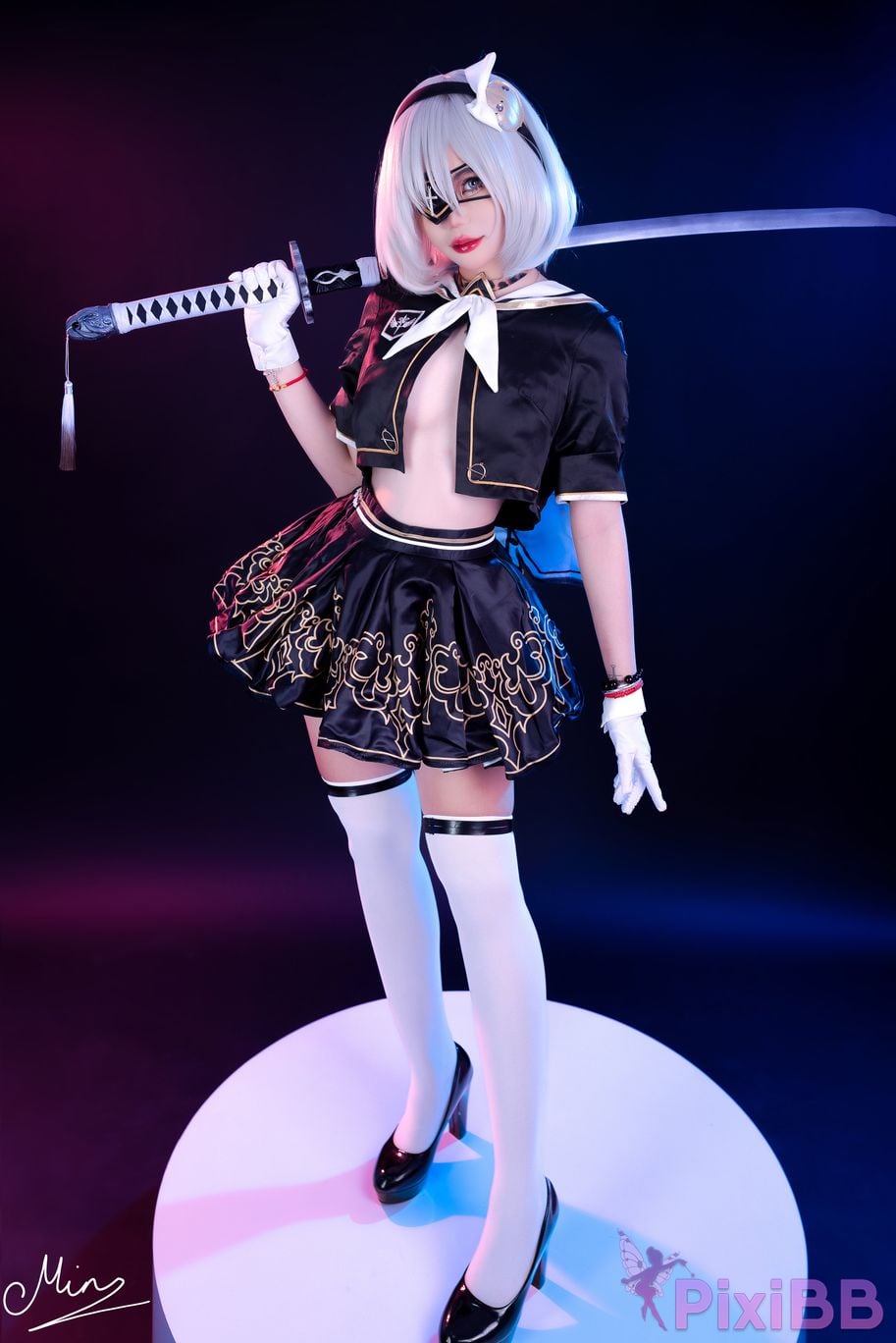 Cosplayer Miinmeow 2B dishwash PixiBB.COM 002