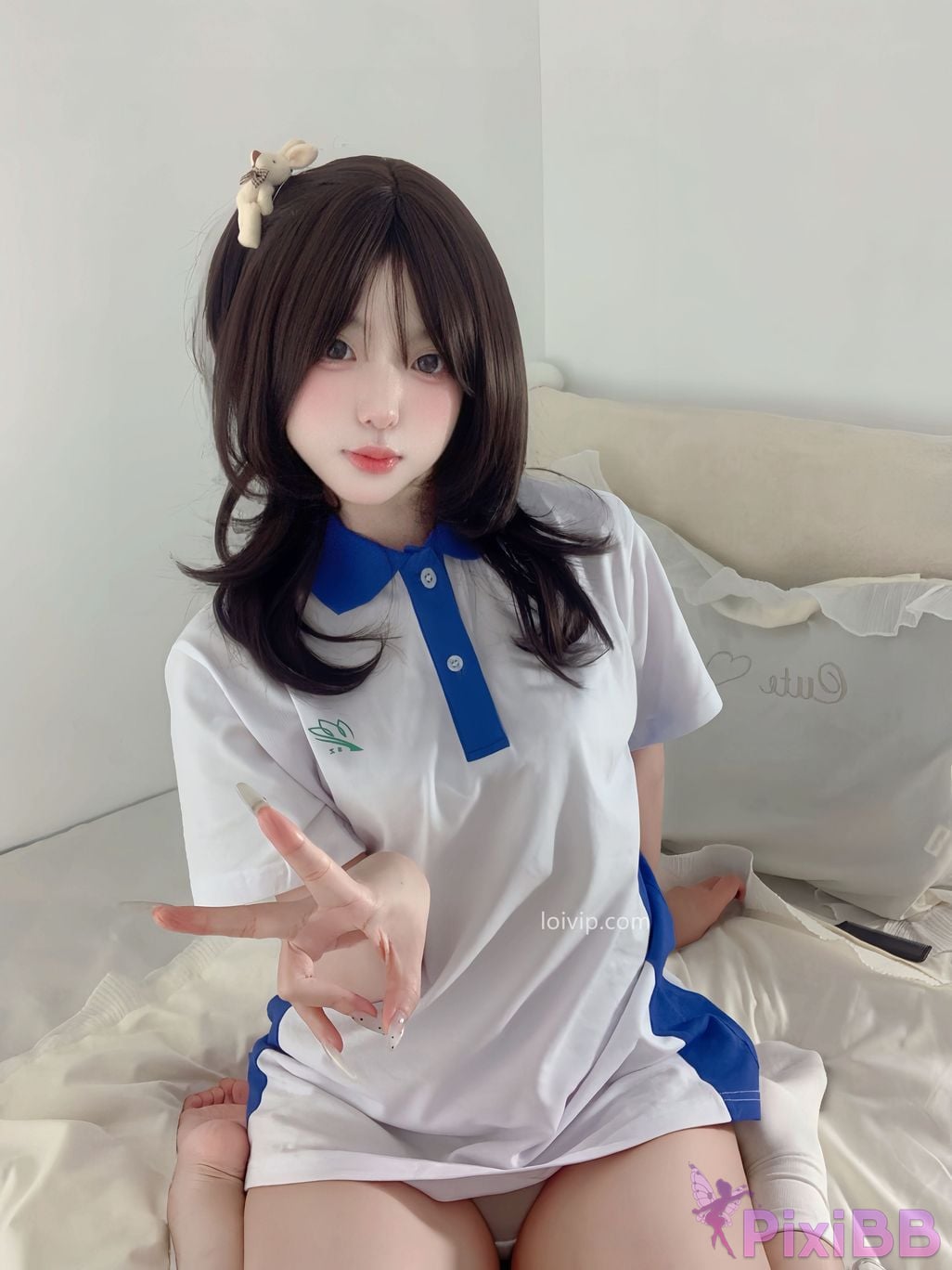 Cosplayer Yours truly u Sweet girl in school uniform PixiBB.COM 015