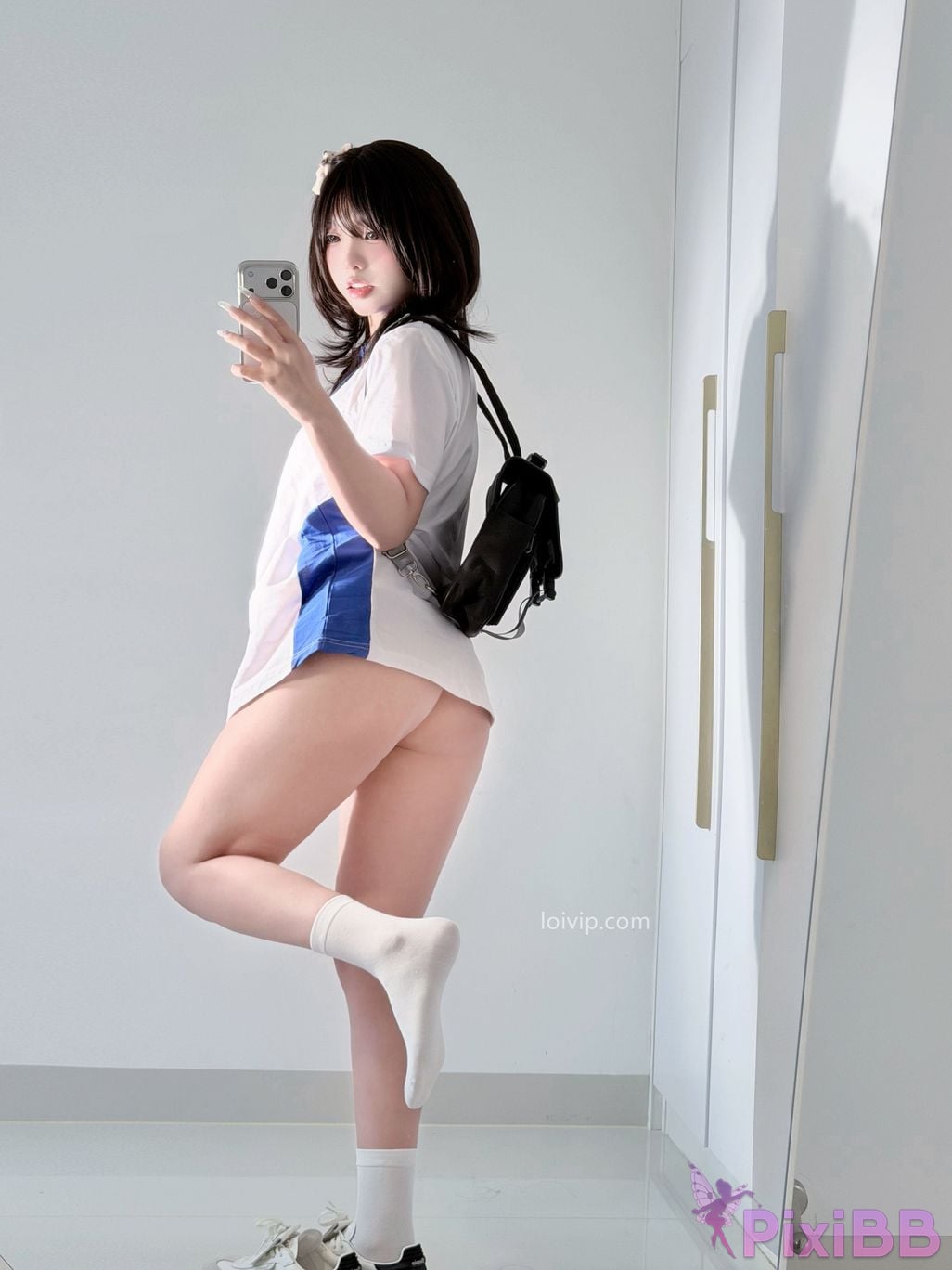 Cosplayer Yours truly u Sweet girl in school uniform PixiBB.COM 039
