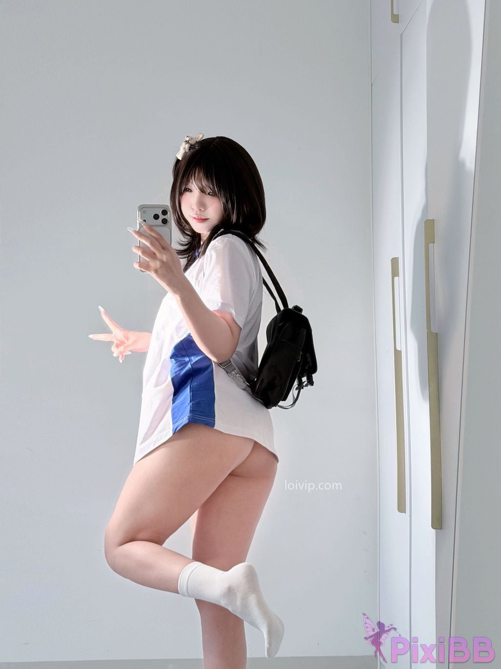 Cosplayer Yours truly u Sweet girl in school uniform PixiBB.COM 040