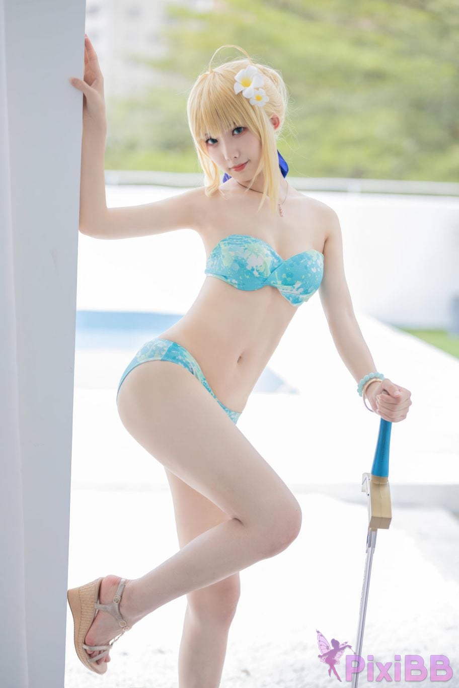 Cosplayer Fengjiang v FGO Saber swimsuit PixiBB.COM 025