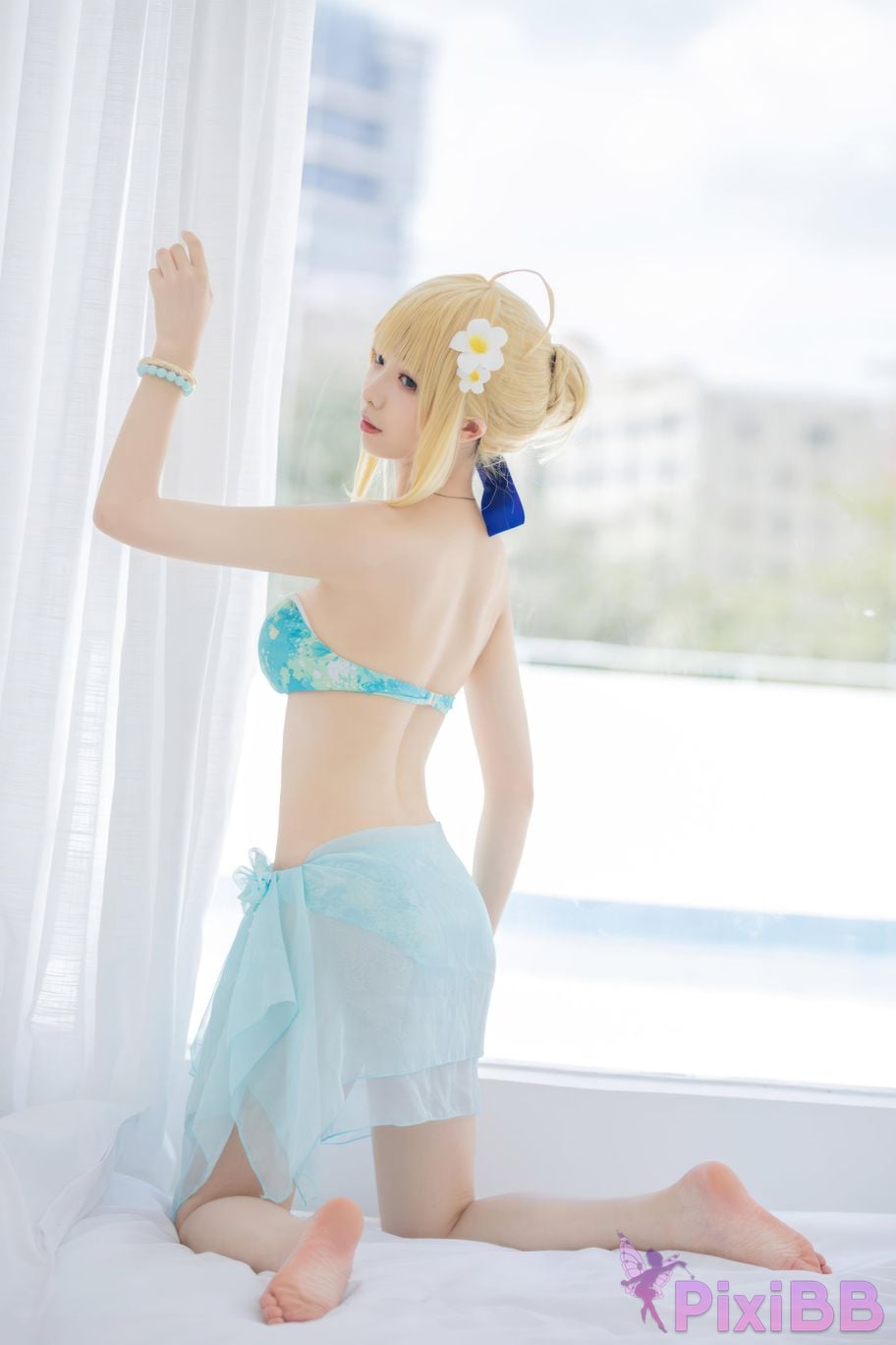 Cosplayer Fengjiang v FGO Saber swimsuit PixiBB.COM 042
