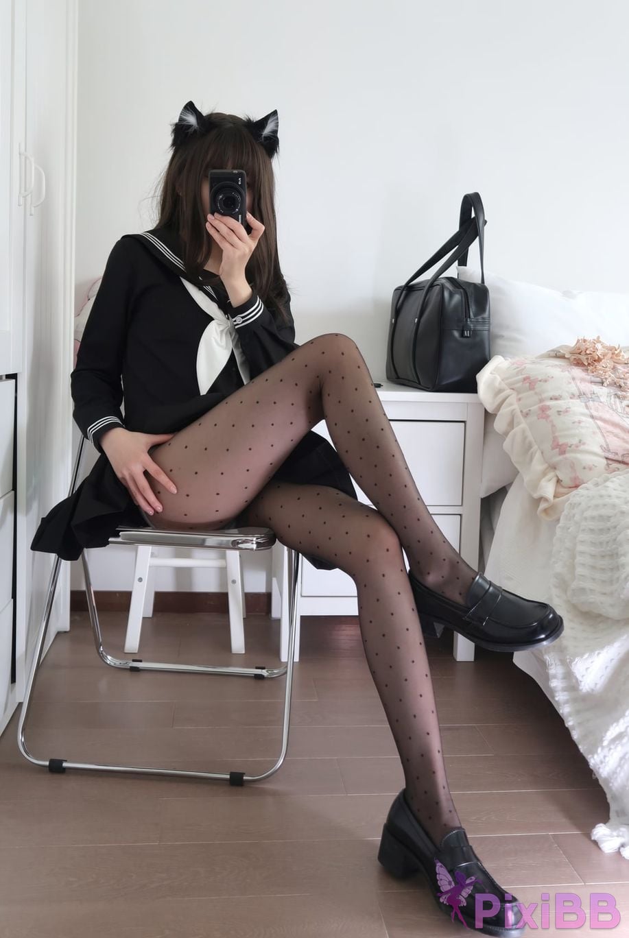 OtherXXX 18jkpeach Fairy peach a sweet JK Masturbating and squirting in black stockings PixiBB.COM 047
