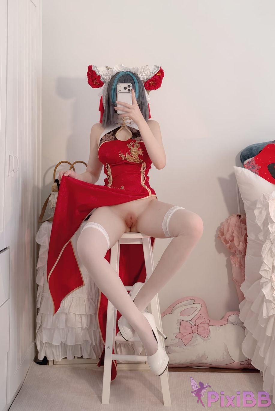 OtherXXX 18jkpeach Fairy peach a sweet JK Masturbating and squirting in black stockings PixiBB.COM 069